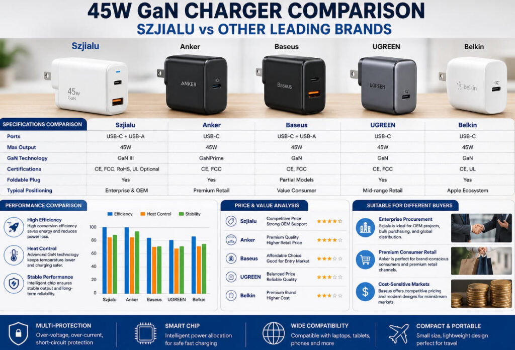 45W GaN Charger Comparison
