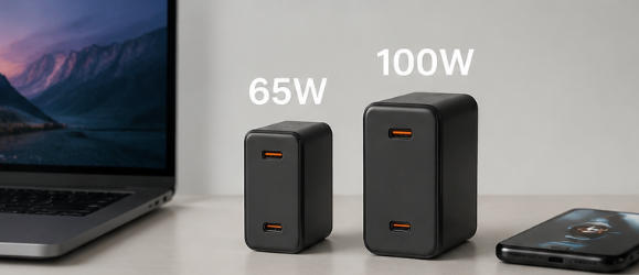 100W GaN充電器 vs 65W充電器