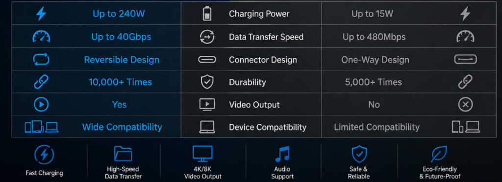 USB-C vs Micro USB charging