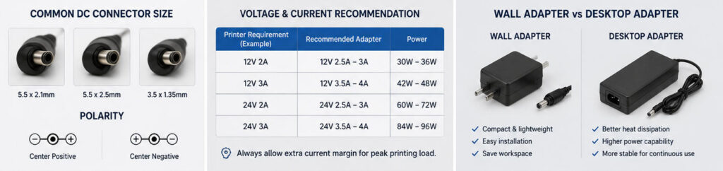 power adapter for thermal receipt printer