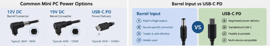 barrel connector power adapter