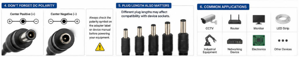power adapter connector size