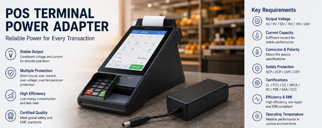 POS terminal power adapter