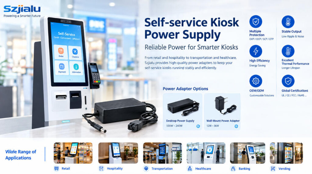 Self-service Kiosk power supply