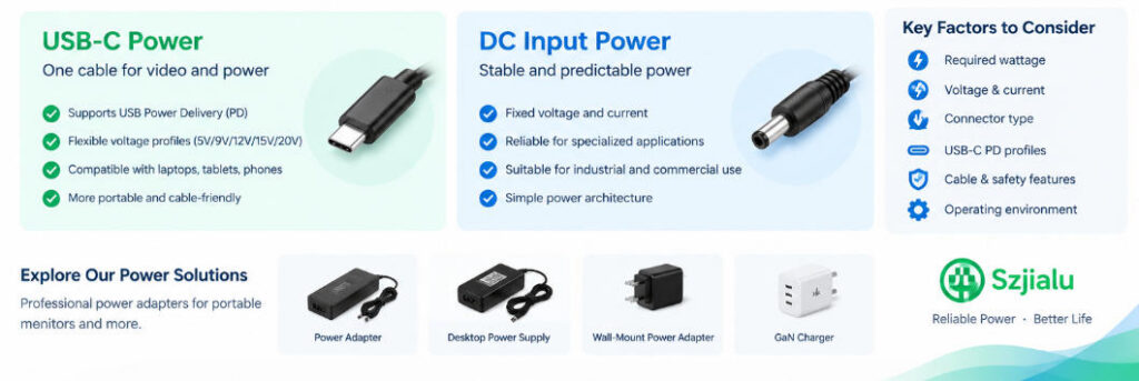 portable monitor power requirements